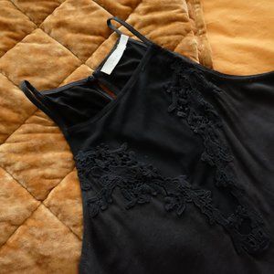 Nordstrom Lush Black Lace Halter Swing Dress